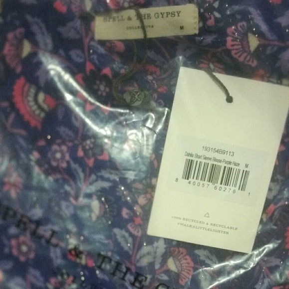 New spell dahlia Bravehearts short sleeve blouse M - Picture 8 of 8